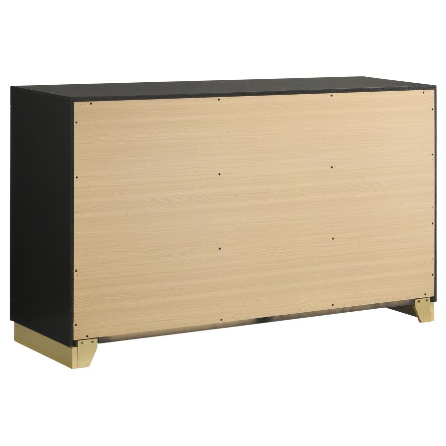 Caraway 6-drawer Dresser Black view 6