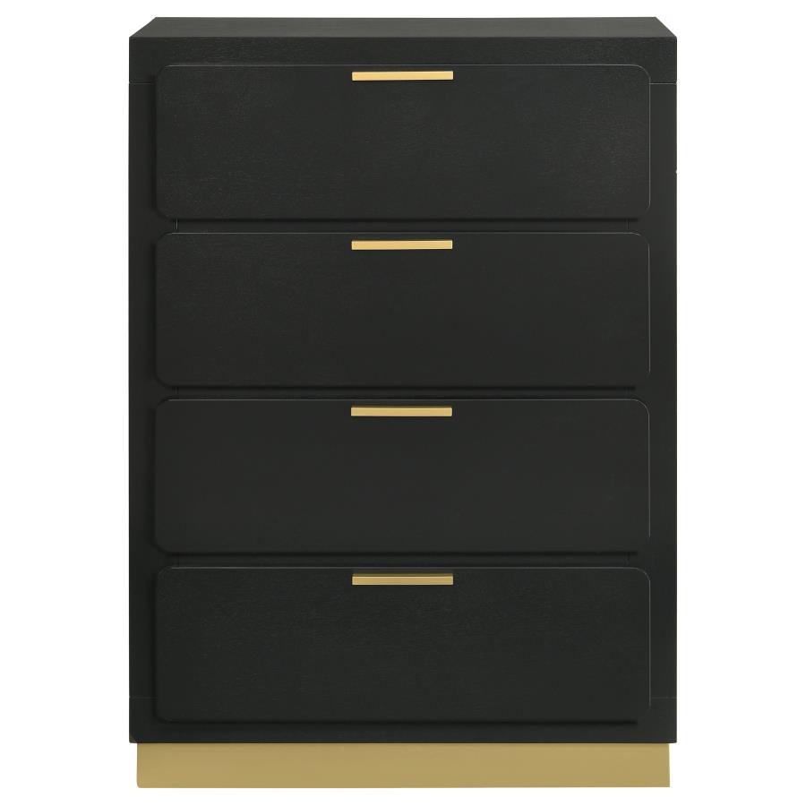 Caraway 4-drawer Bedroom Chest Black view 3
