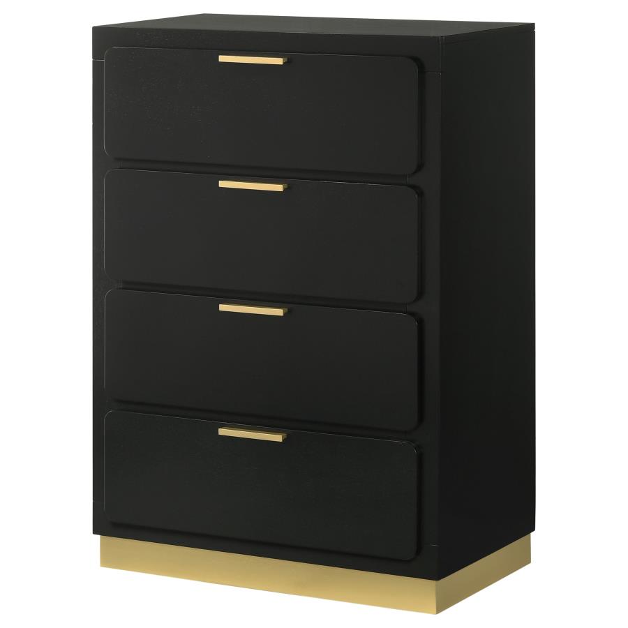 Caraway 4-drawer Bedroom Chest Black view 4