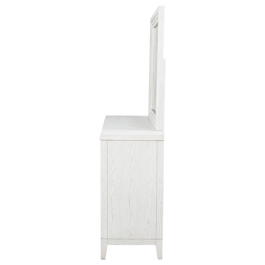Marielle 6-drawer Dresser with Mirror Distressed White view 5