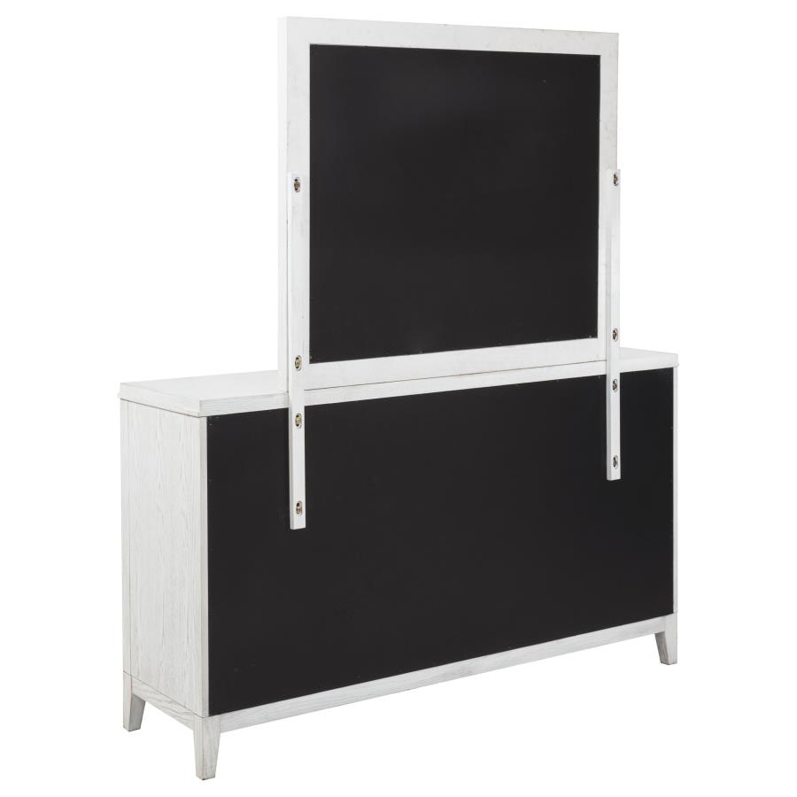 Marielle 6-drawer Dresser with Mirror Distressed White view 6