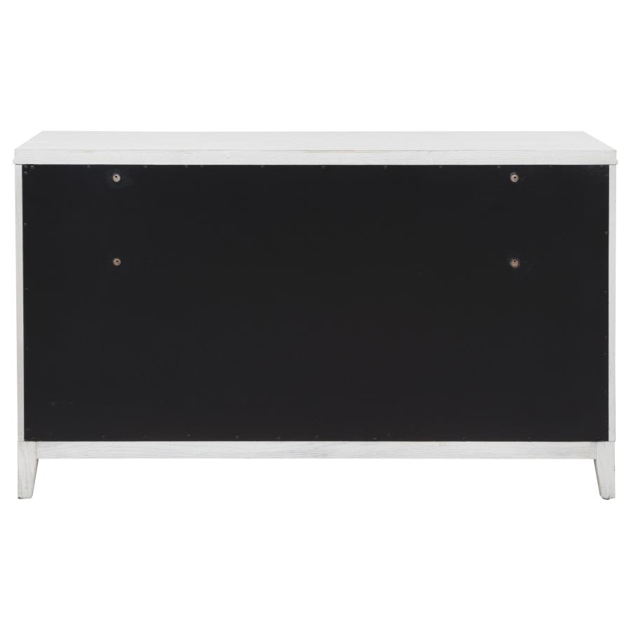 Marielle 6-drawer Bedroom Dresser Distressed White view 7