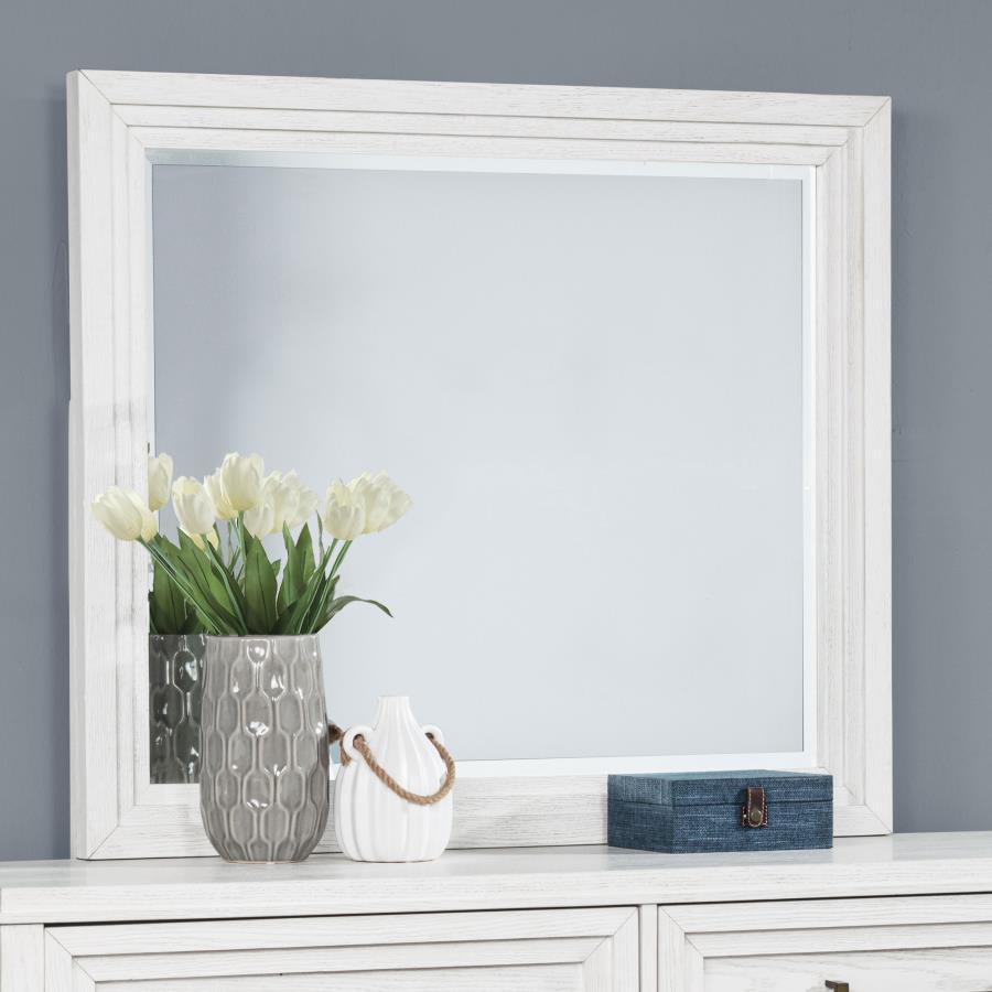 Marielle Dresser Mirror Distressed White view 2