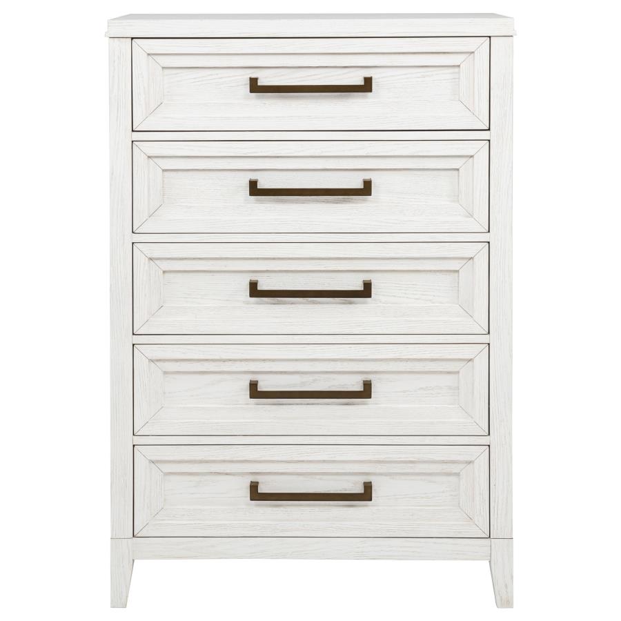 Marielle 5-drawer Bedroom Chest Distressed White view 3