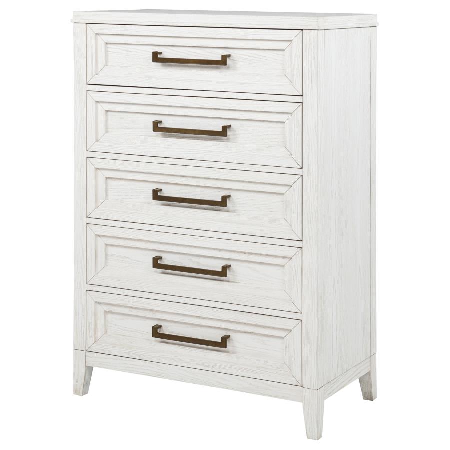 Marielle 5-drawer Bedroom Chest Distressed White view 4