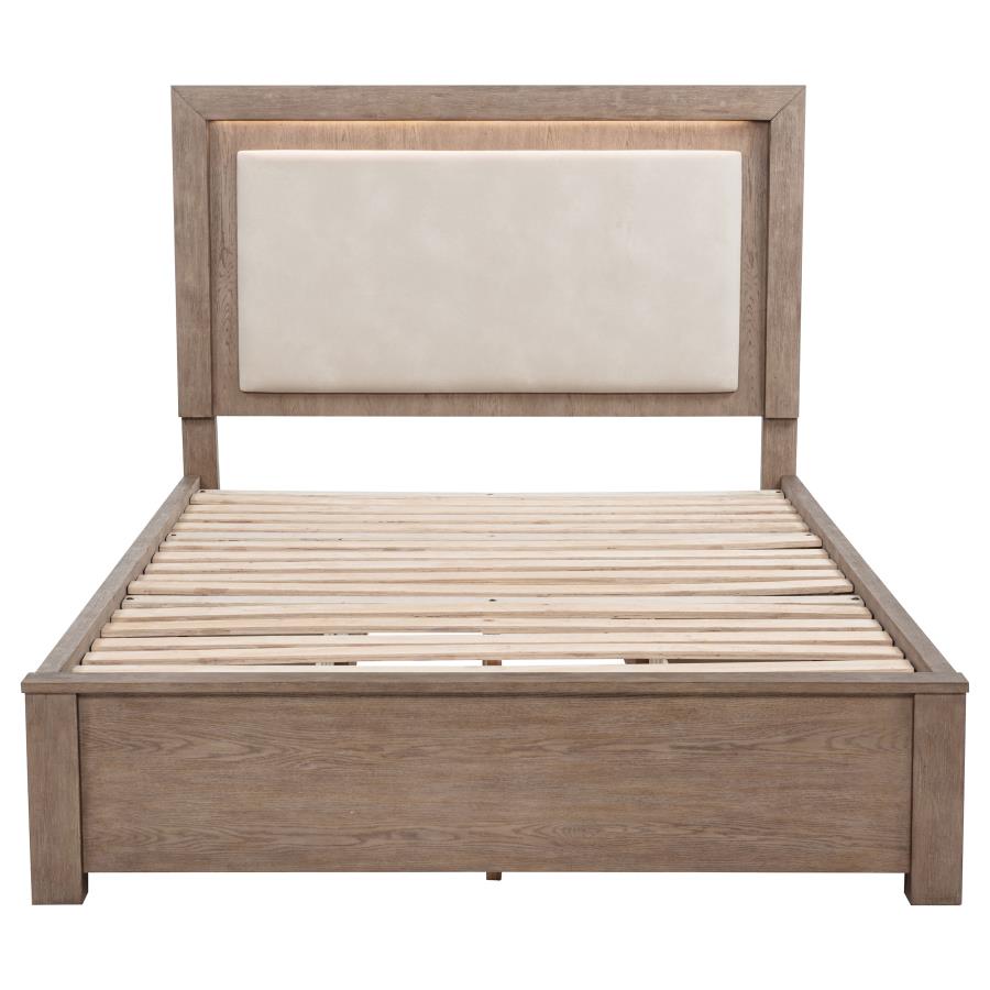 Kenora 56-inch Queen LED Storage Bed Barley Brown view 6