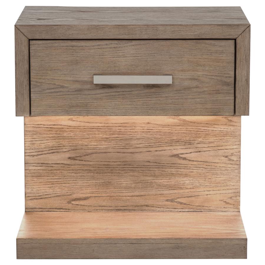 Kenora 1-drawer Nightstand Bedside Table Barley Brown view 3