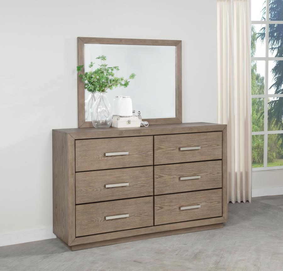 Kenora 6-drawer Dresser and Mirror Barley Brown view 2