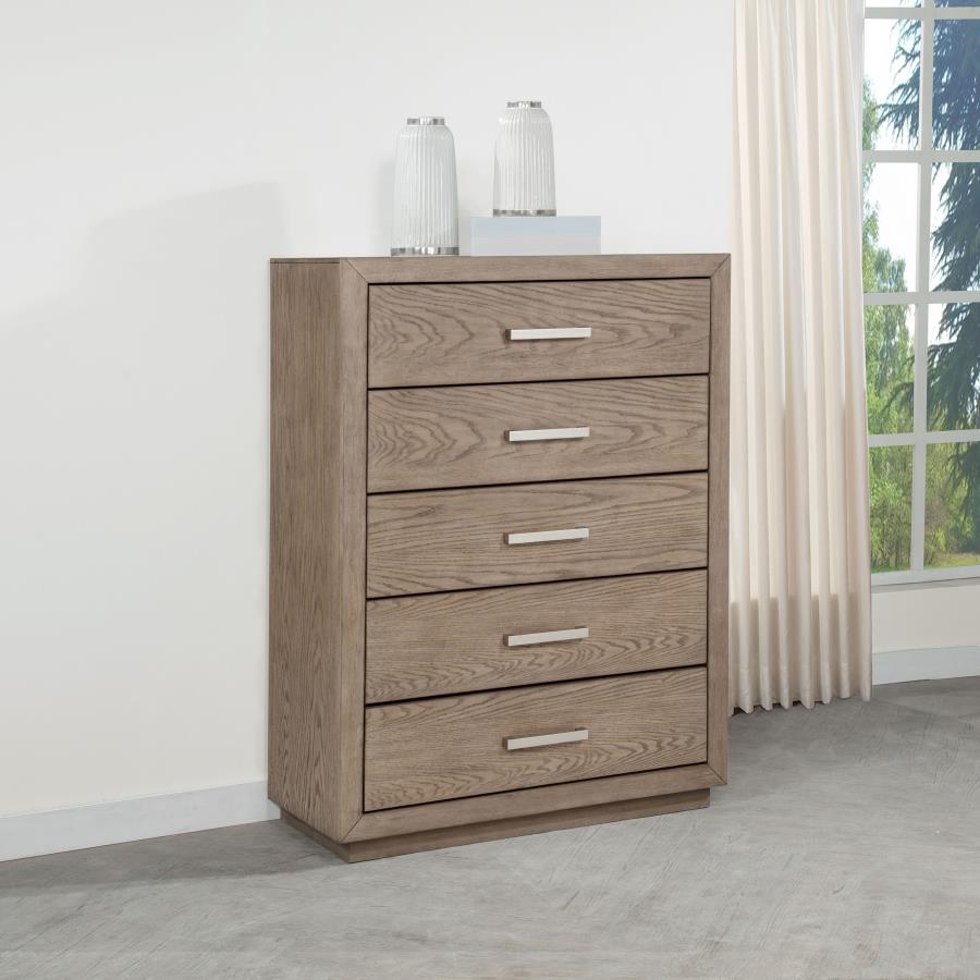 Kenora 5-drawer Bedroom Chest Barley Brown view 2