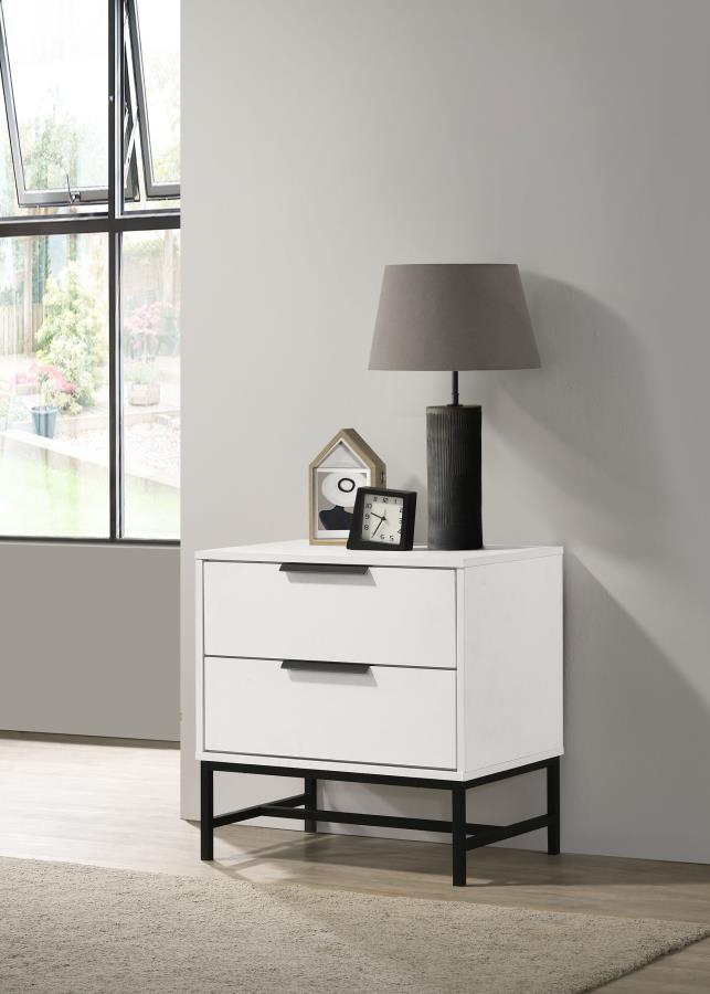 Sonora 2-drawer Nightstand Bedside Table White view 2