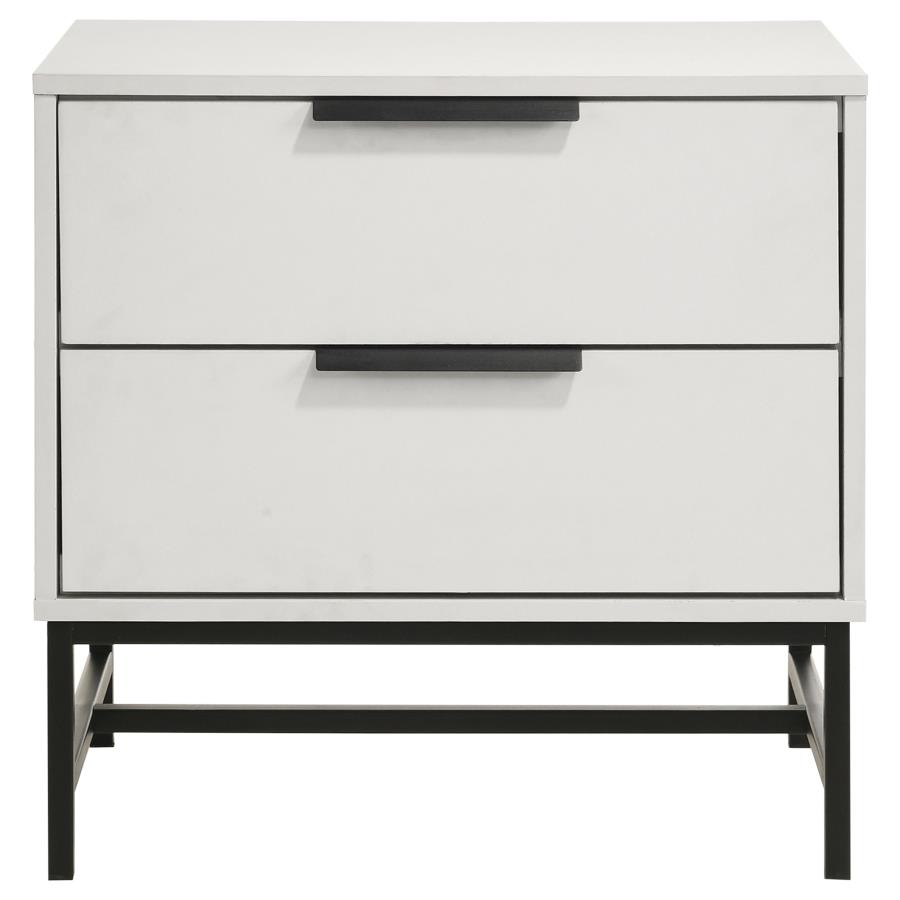 Sonora 2-drawer Nightstand Bedside Table White view 3