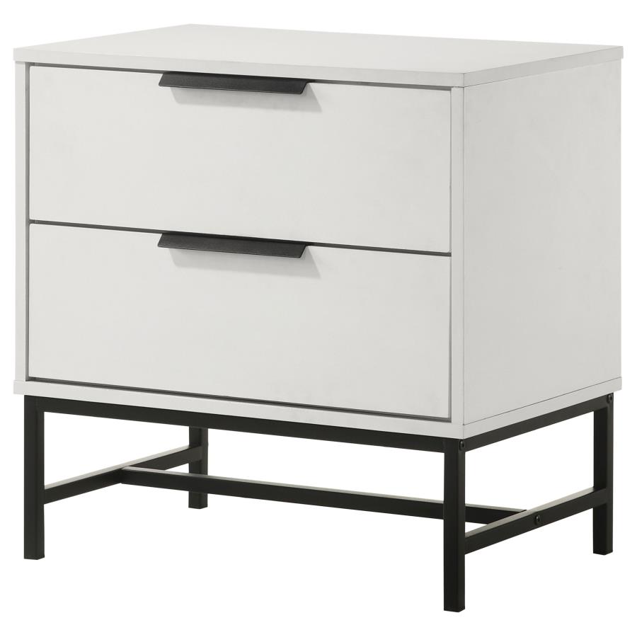 Sonora 2-drawer Nightstand Bedside Table White view 4