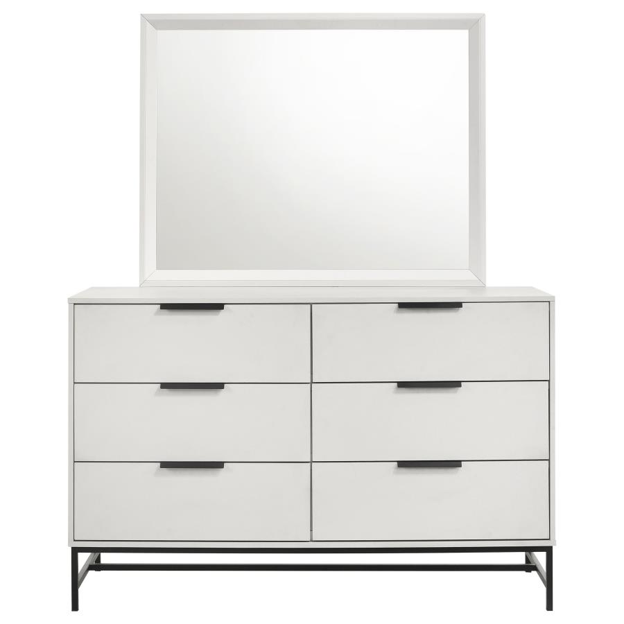 Sonora 6-drawer Dresser with Mirror White view 3