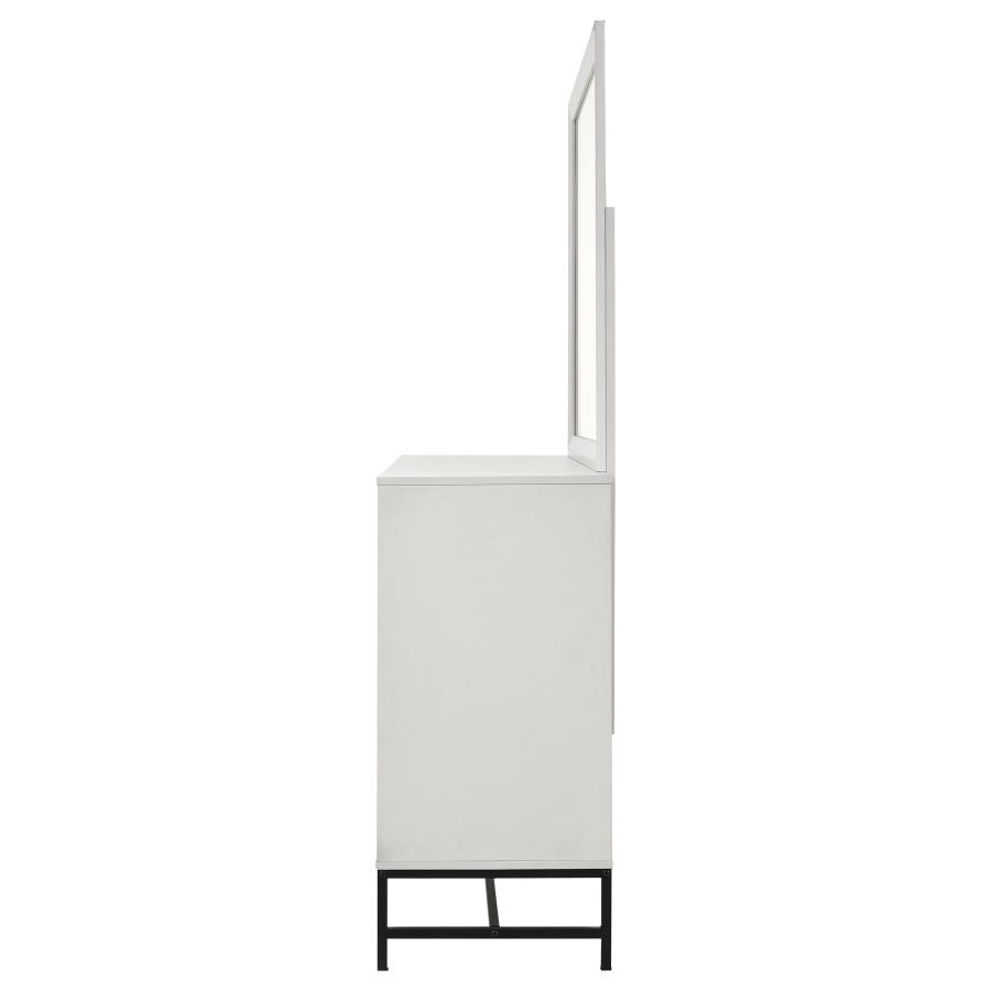 Sonora 6-drawer Dresser with Mirror White view 5