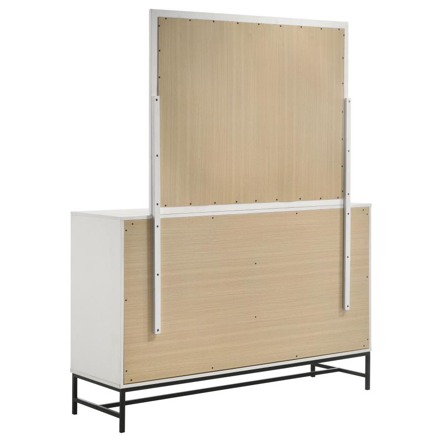 Sonora 6-drawer Dresser with Mirror White view 6