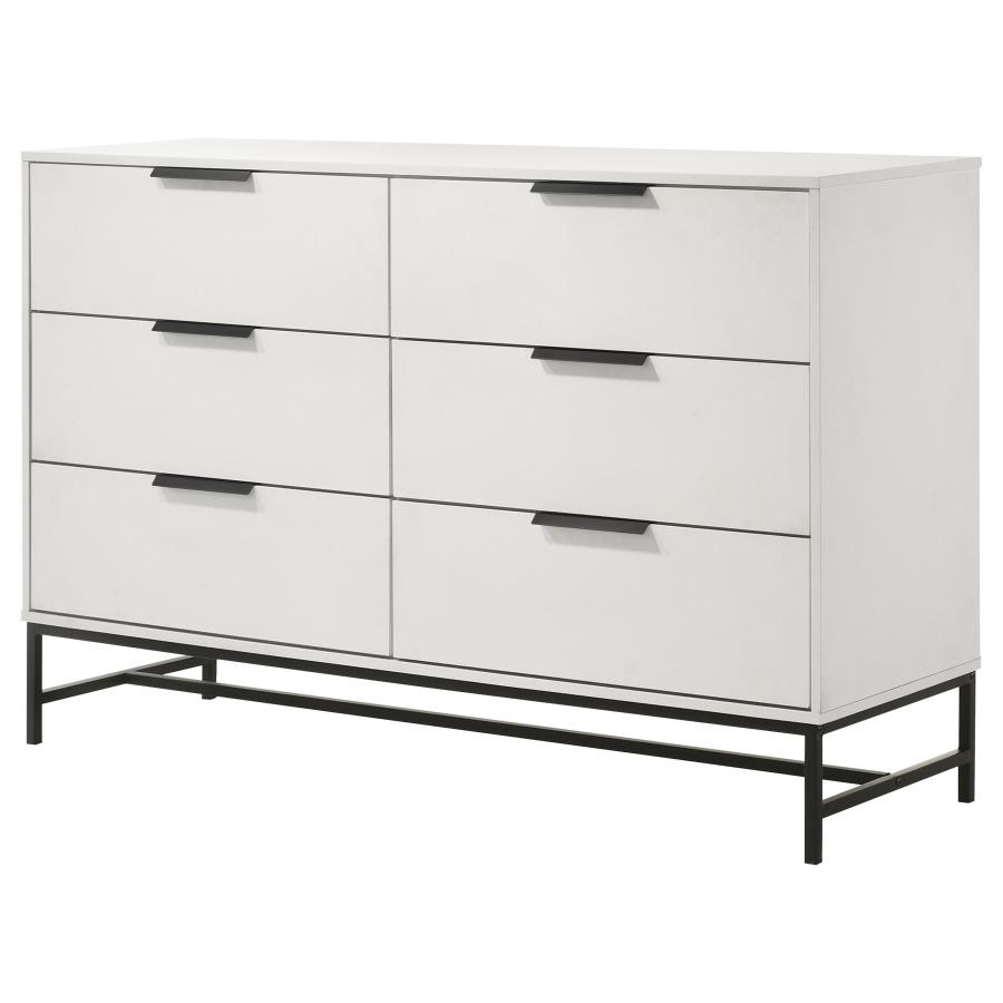 Sonora 6-drawer Bedroom Dresser White view 4