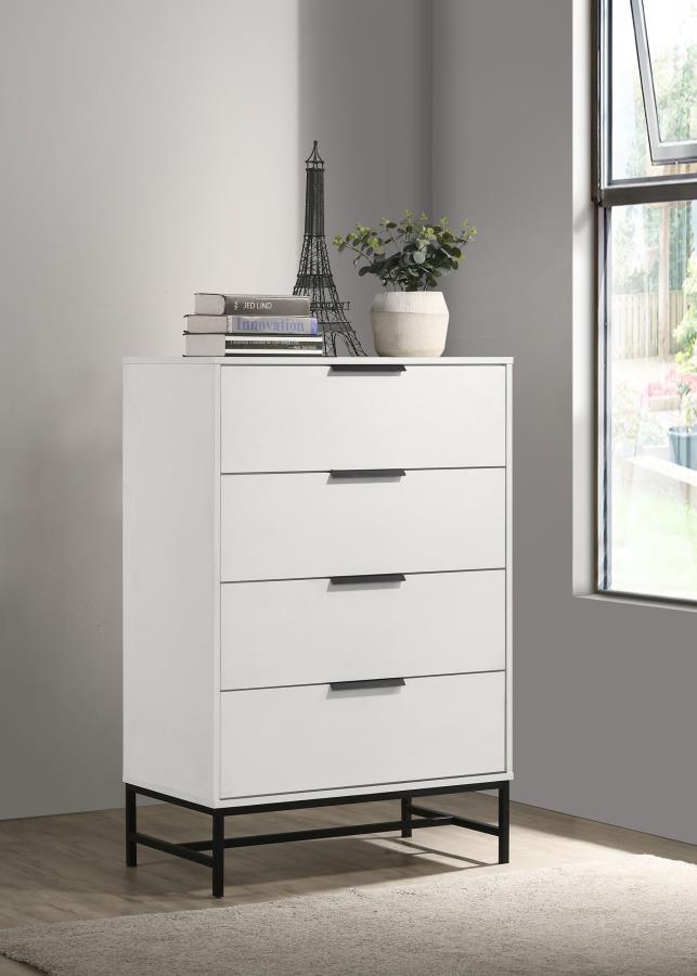 Sonora 4-drawer Bedroom Chest White view 2