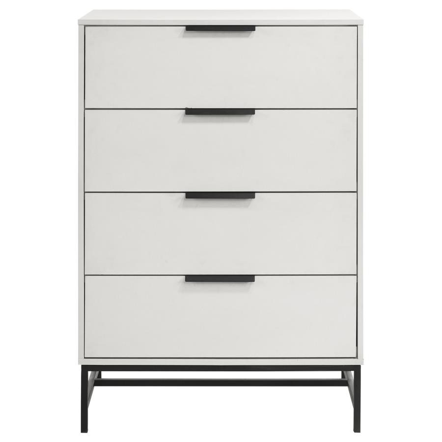 Sonora 4-drawer Bedroom Chest White view 3