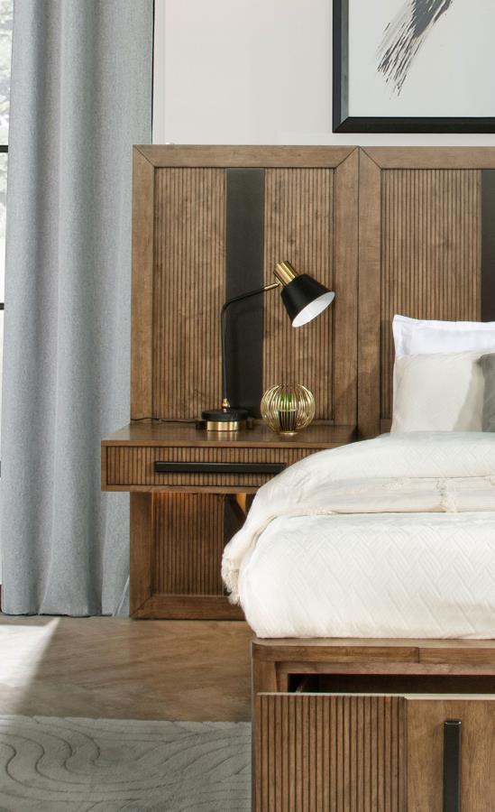 Terrace Eastern King Wall Panel Storage Bed Ash Brown view 5