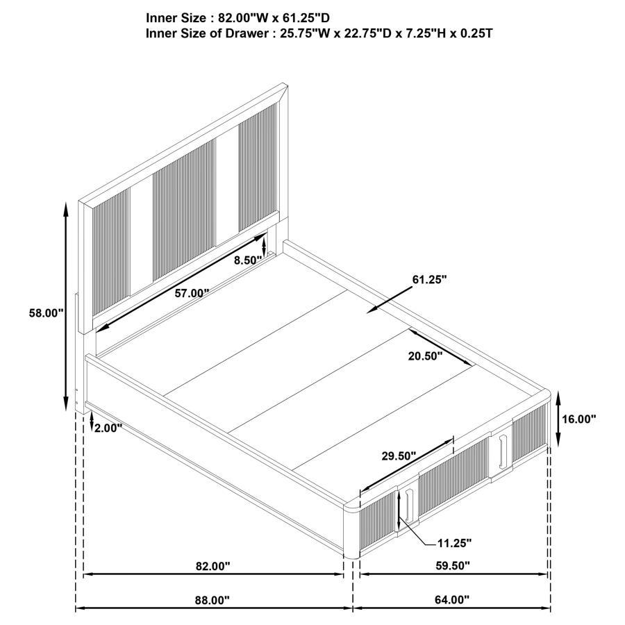 Terrace 2-drawer Queen Storage Bed Ash Brown view 7