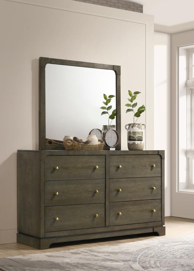 Gran Park 6-drawer Dresser and Mirror Dark Cocoa view 2