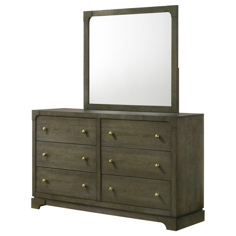 Gran Park 6-drawer Dresser and Mirror Dark Cocoa view 4