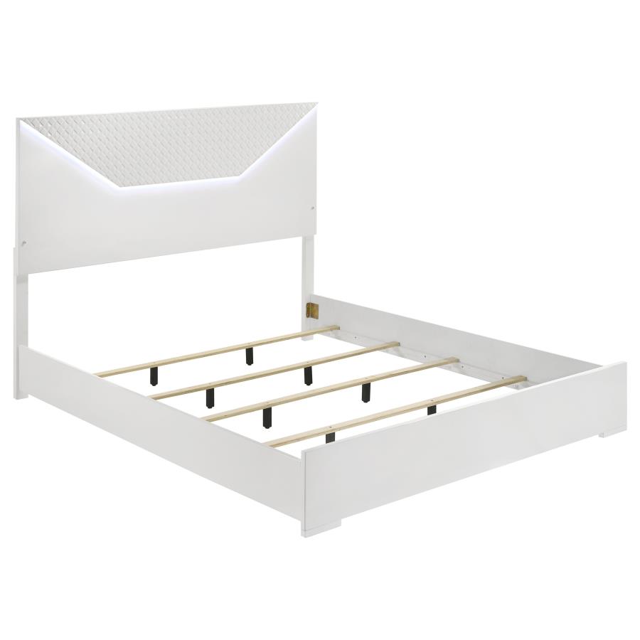 Ives 5-piece Eastern King Bedroom Set White High Gloss view 3