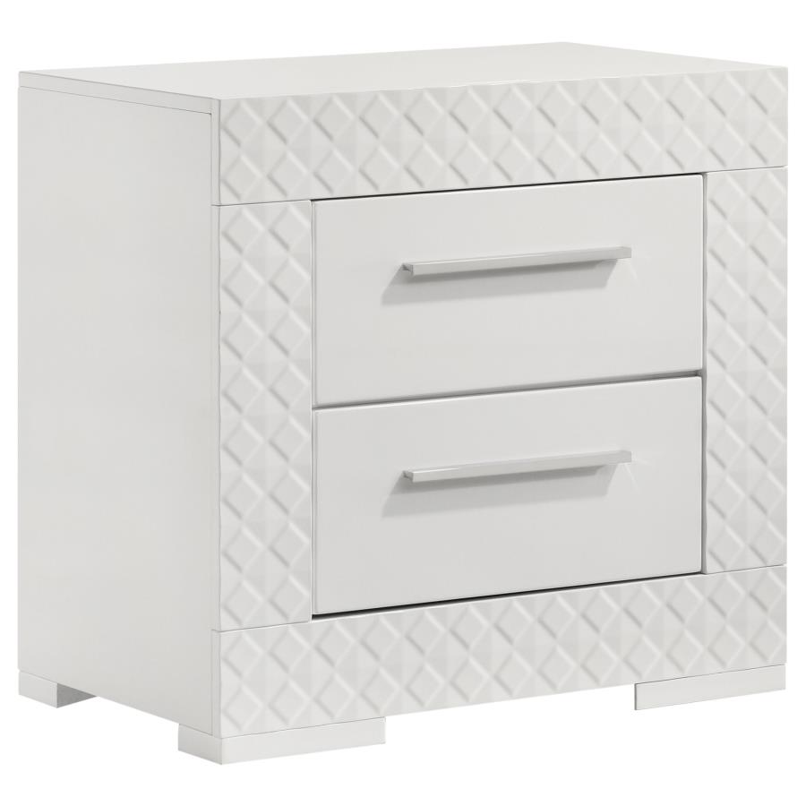 Ives 5-piece Eastern King Bedroom Set White High Gloss view 5