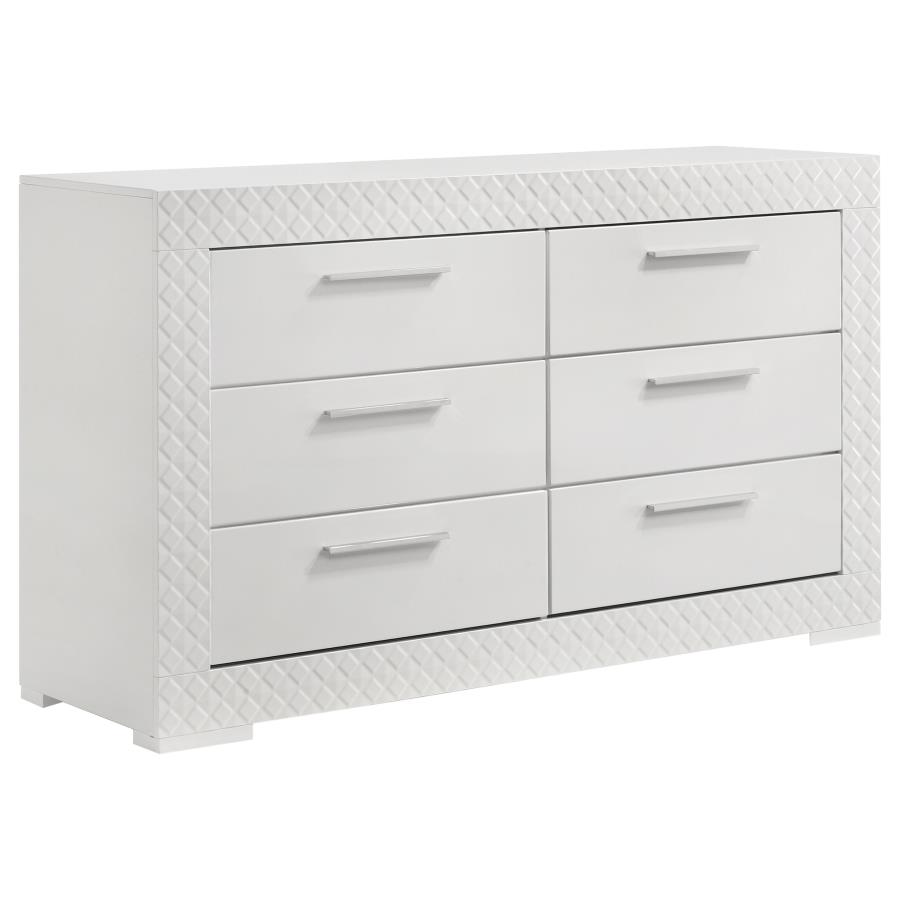 Ives 5-piece Eastern King Bedroom Set White High Gloss view 7