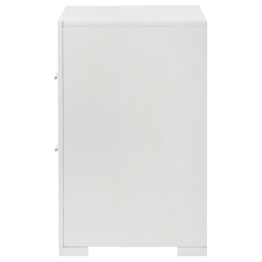 Ives 2-drawer Nightstand Bedside Table White High Gloss view 5