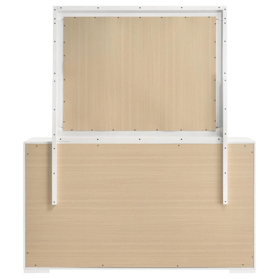 Ives 6-drawer Dresser and Mirror White High Gloss view 7