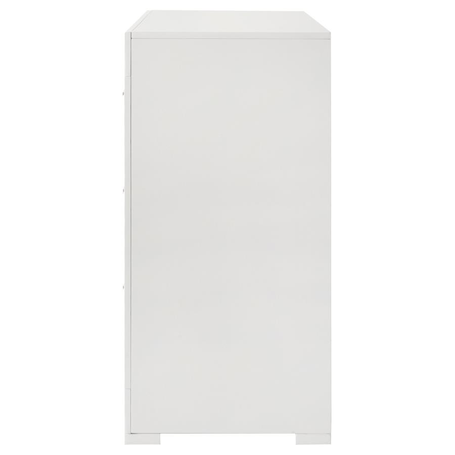Ives 6-drawer Dresser Cabinet White High Gloss view 5
