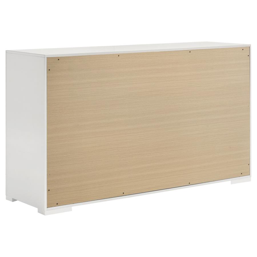 Ives 6-drawer Dresser Cabinet White High Gloss view 6