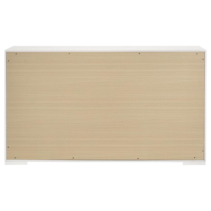 Ives 6-drawer Dresser Cabinet White High Gloss view 7