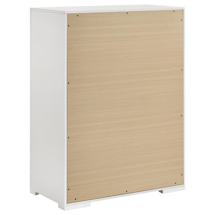 Ives 5-drawer Bedroom Chest of Drawers White High Gloss view 6