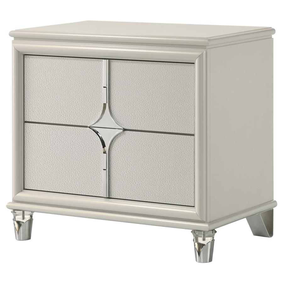 Olivia 2-drawer Nightstand Bedside Table Pearl White view 4