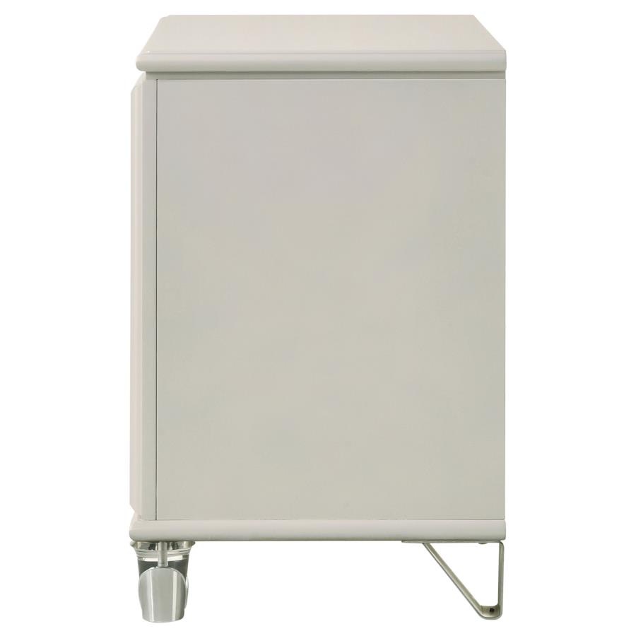 Olivia 2-drawer Nightstand Bedside Table Pearl White view 5