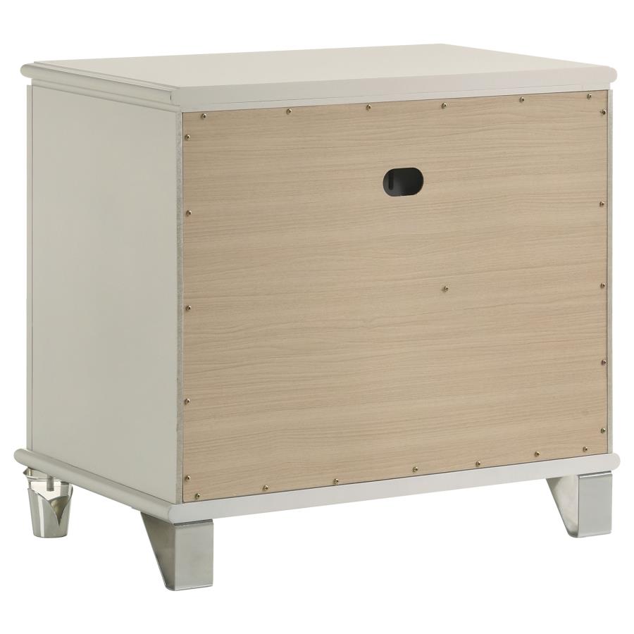 Olivia 2-drawer Nightstand Bedside Table Pearl White view 6