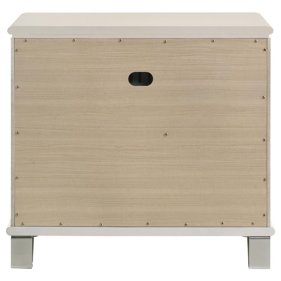 Olivia 2-drawer Nightstand Bedside Table Pearl White view 7