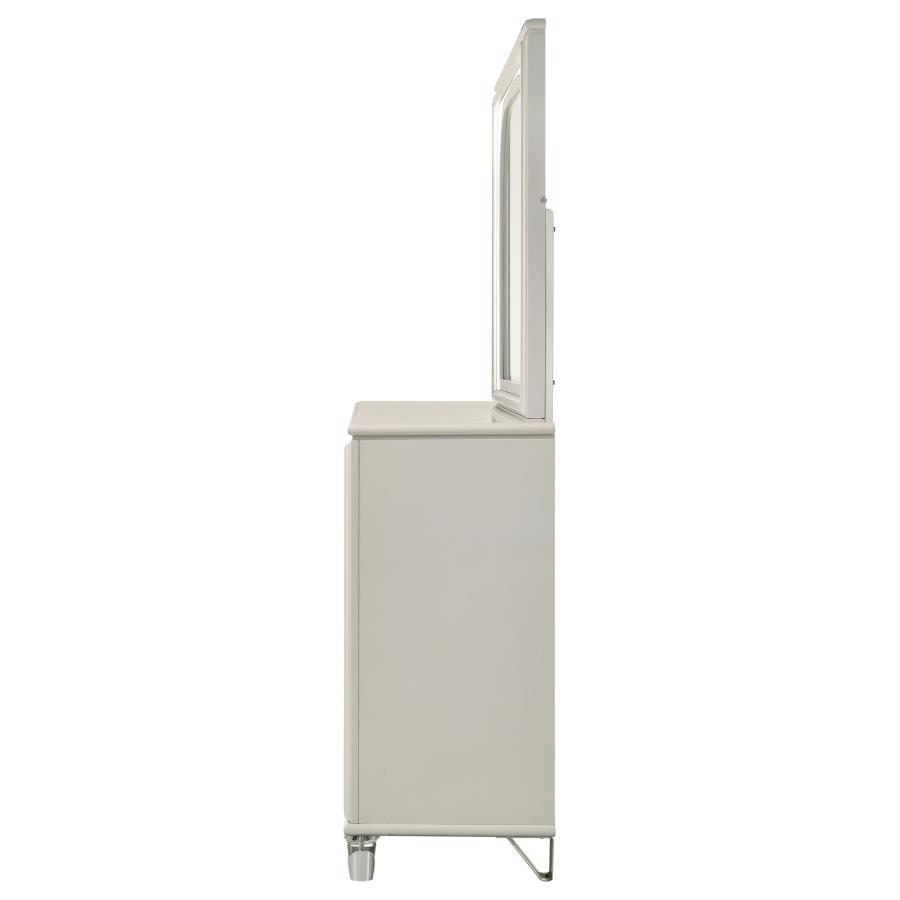 Olivia 6-drawer Dresser and LED Mirror Pearl White view 5