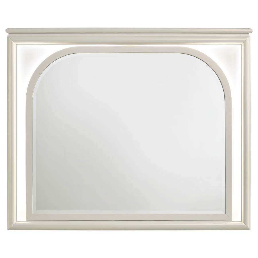 Olivia LED Dresser Mirror Pearl White view 3