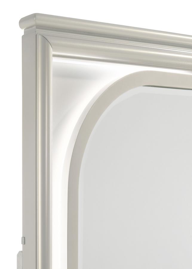 Olivia LED Dresser Mirror Pearl White view 4