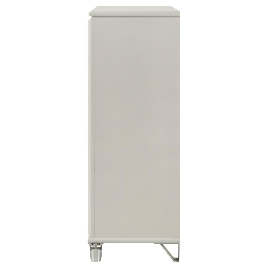 Olivia 5-drawer Bedroom Chest of Drawers Pearl White view 5
