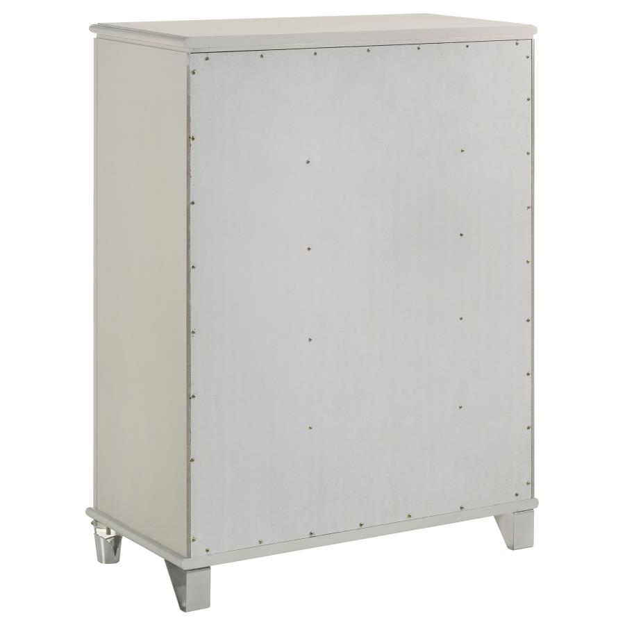 Olivia 5-drawer Bedroom Chest of Drawers Pearl White view 6