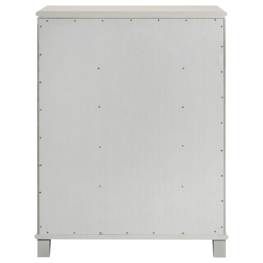 Olivia 5-drawer Bedroom Chest of Drawers Pearl White view 7