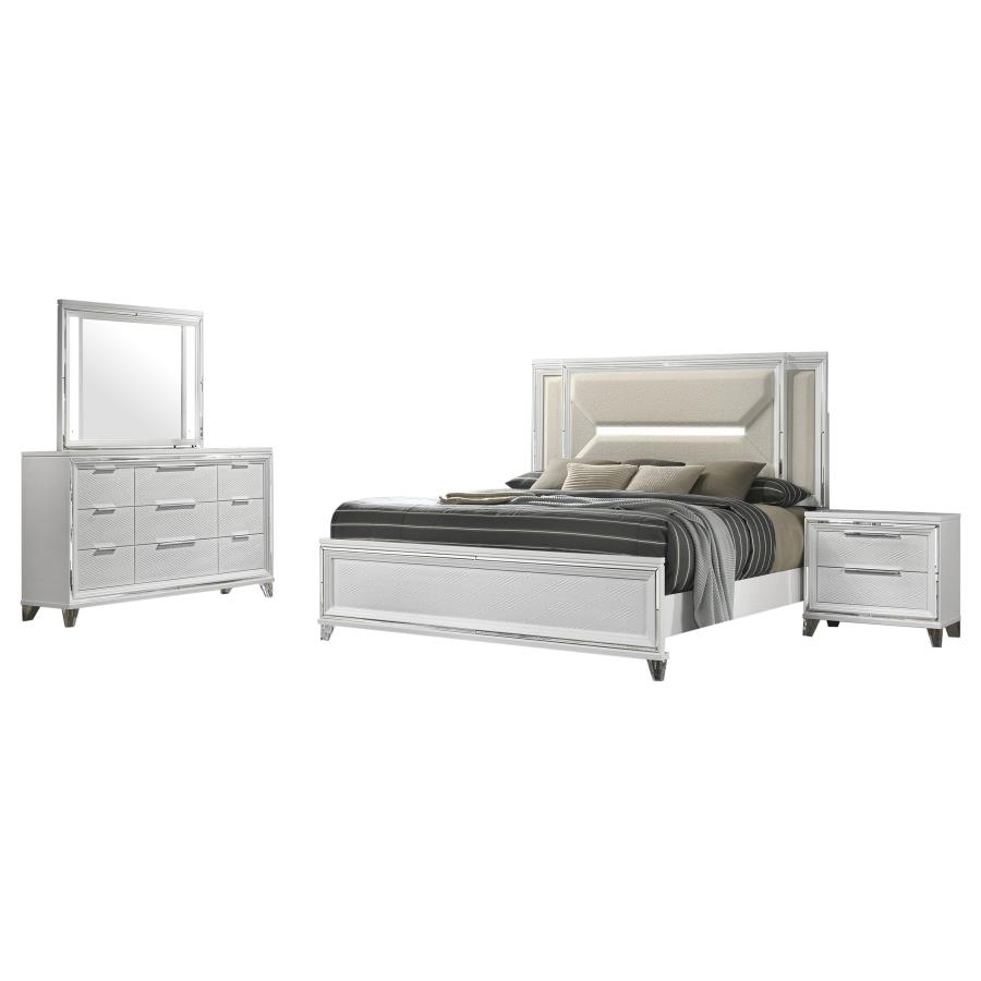 Marmore 4-piece Eastern King Bedroom Set White view 2