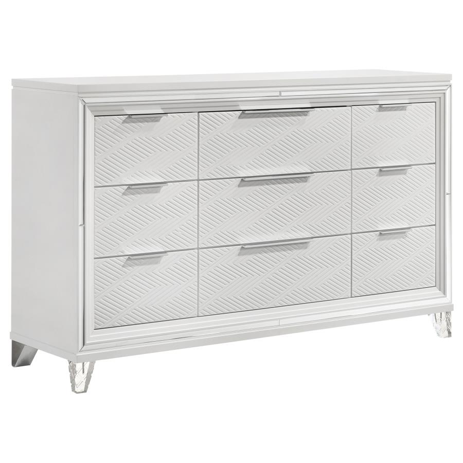 Marmore 5-piece Eastern King Bedroom Set White view 7