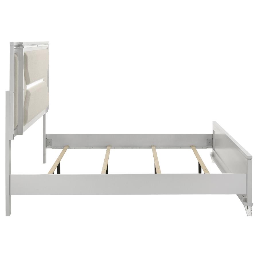 Marmore 64-inch Eastern King Panel Bed LED Headboard White view 6