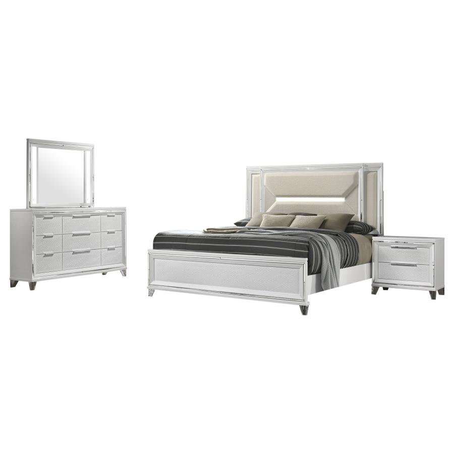 Marmore 4-piece Queen Bedroom Set White view 2