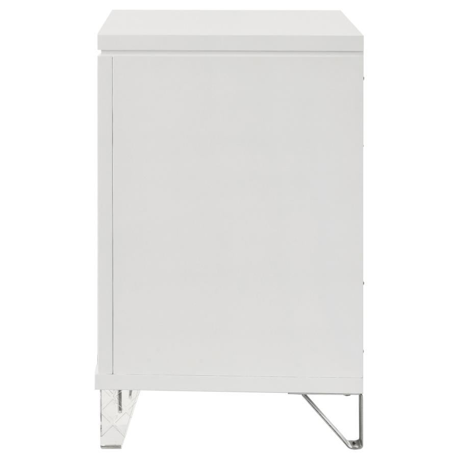 Marmore 2-drawer Nightstand Bedside Table White view 5